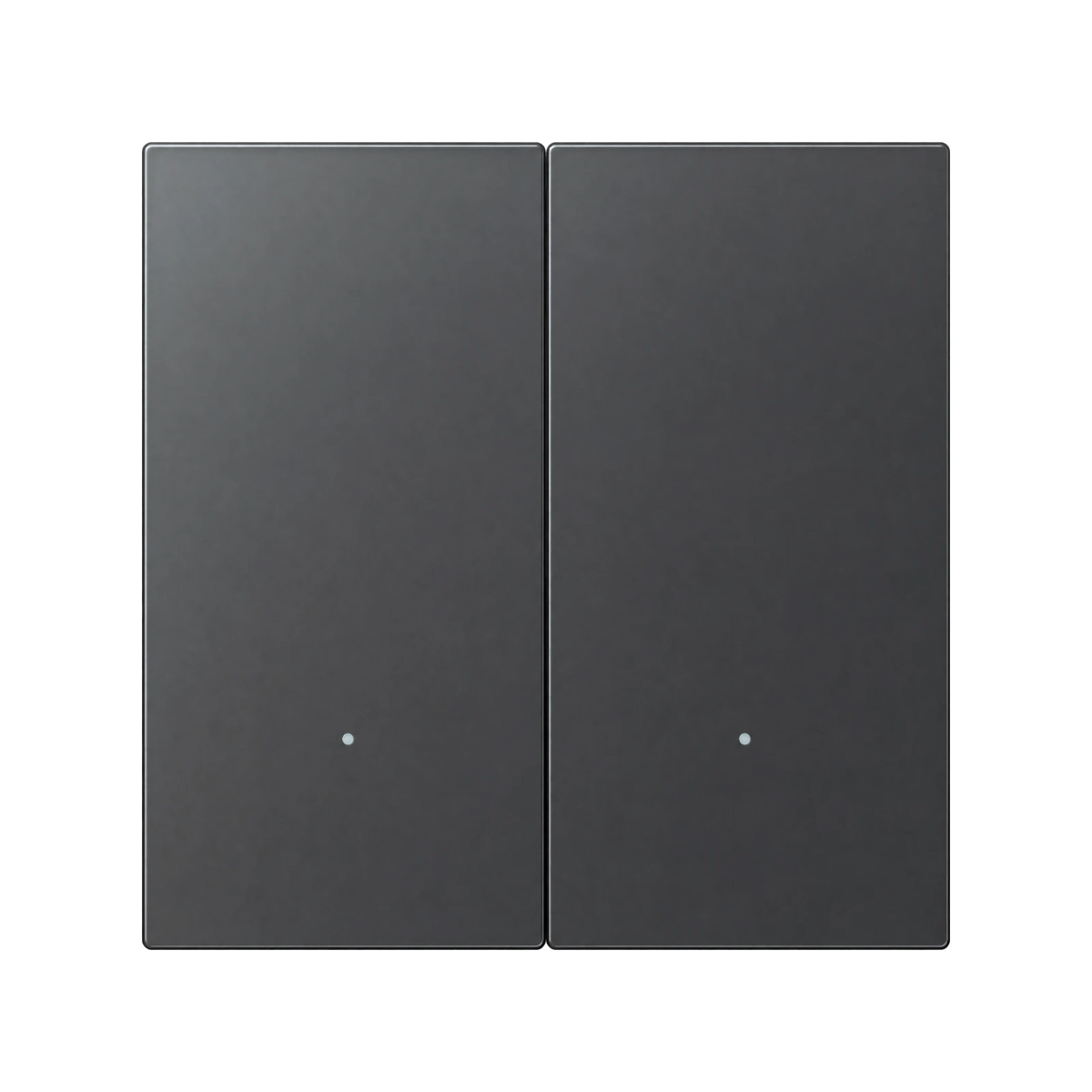Smart light switch 2-gang in grey glass